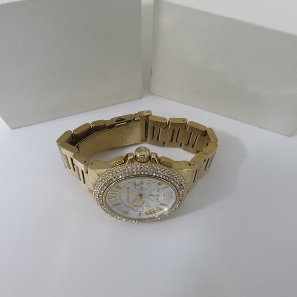(#B) Michael Kors MK5756 Women\'s Gold-Tone Glitz Stainless Steel Bracelet main image 4